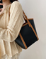 Fashion Brown Pu Contrast Color Large Capacity Shoulder Bag