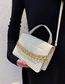 Fashion White Pu Checkered Tofu Block Messenger Bag