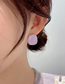 Fashion D Purple + Rice Alloy Colorblock Oval Stud Earrings