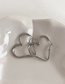 Fashion Silver Alloy Geometric Heart Earrings