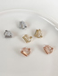 Fashion J Rose Gold Triangle Rubber Ear Clip Pure Copper Geometric Earring Converter
