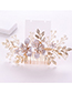 Fashion Gold Alloy Pearl Flower Braided Comb