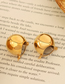 Fashion Gold Titanium Steel Gold Plated Ball Stud Earrings