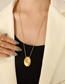 Fashion Silver Titanium Gold Plated Geometric Oval Necklace