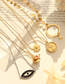 Fashion Gold Disc Necklace-32+5cm Titanium Steel Gold Plated Disc Necklace