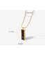 Fashion Steel Color Titanium Steel Gold Plated Letter Long Tag Necklace