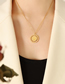 Fashion Rose Gold Titanium Steel Gold Plated Double Floral Round Necklace