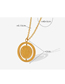 Fashion Rose Gold Titanium Steel Gold Plated Double Floral Round Necklace