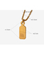 Fashion Gold Titanium Serrated Rectangle Double Sided Letter Necklace