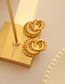 Fashion Pair Of Steel Earrings Titanium Gold Plated Threaded Snail Stud Earrings