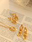Fashion R386-a Pair Of Steel Double Hoop Earrings Titanium Steel Gold Plated Geometric Chain Stud Earrings