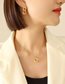 Fashion R386-a Pair Of Steel Double Hoop Earrings Titanium Steel Gold Plated Geometric Chain Stud Earrings