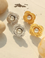 Fashion Gold Titanium Steel Pearl Flower Stud Earrings