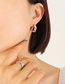 Fashion Pair Of Steel Imitation Pearl Zircon Earrings Titanium Gold Plated Zirconium C Shape Earrings