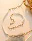Fashion Necklace Gold 47cm Titanium Steel Gold Plated Pearl Beads And Chain Necklace