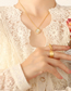Fashion Gold Titanium Diamond Ring Octagonal Star Necklace