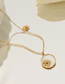 Fashion Gold Titanium White Shell Small Daisy Disc Necklace