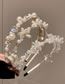 Fashion White - Simple Acrylic Diamond And Pearl Crystal Flower Headband