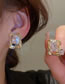 Fashion Ear Clip - Silver Color Irregular Zirconium Square Stud Earrings