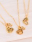 Fashion Gold-2 Brass Inlaid Zirconium Heart Letter Boys Pendant Necklace