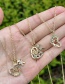 Fashion Gold-3 Brass Inlaid Zirconium Heart Letter Girls Pendant Necklace