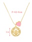 Fashion Gold-3 Bronze Inlaid Zirconium Oil Drop Five-pointed Star Love Letter Pendant Necklace