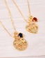 Fashion Gold-2 Brass Inlaid Zirconium Heart Letter Boys Pendant Necklace