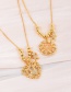 Fashion Gold Brass Inlaid Zirconium Heart Letter Girls Pendant Beaded Necklace