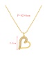 Fashion Gold-2 Bronze Zirconium Heart Bear Pendant Bead Necklace