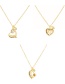 Fashion Gold-3 Bronze Zirconium Heart Letter Pendant Necklace