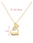 Fashion Gold-3 Bronze Zirconium Heart Letter Pendant Necklace