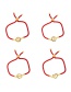 Fashion Red-4 Braided Bracelet With Zirconium Heart Letters In Copper