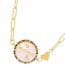 Fashion Gold Bronze Zirconium Shell Alphabet Pendant Necklace