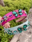 Fashion Pink Fabric Alloy Diamond Butterfly Headband