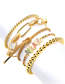 Fashion Br1324-inlaid Zirconium Chain Gold Plated Copper Geometric Chain Bracelet With Diamonds
