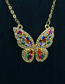 Fashion Butterfly Bronze Zirconium Butterfly Necklace
