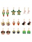 Fashion Color Alloy Rice Bead Pearl Bird Stud Earrings