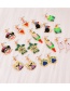 Fashion Color Alloy Rice Bead Pearl Bird Stud Earrings