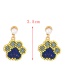 Fashion Color Alloy Rice Beads Pearl Owl Stud Earrings
