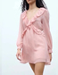 Fashion Pink Chiffon V-neck Lace Dress