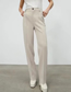 Fashion Off White Woven Single-button Pleated Trousers
