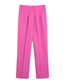 Fashion Rose Red Woven Single-button Pleated Trousers