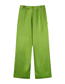 Fashion Green Silk-satin Crinkled Sarong Trousers