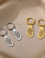 Fashion Platinum-3 Stainless Steel Geometric Hollow Moon Stud Earrings