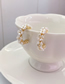 Fashion Pair Of White Earrings Alloy Flower C-shaped Earrings