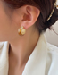 Fashion Brown Alloy Geometric C-shaped Stud Earrings