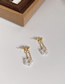 Fashion Gold Color Alloy Pearl Flower Earrings