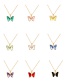 Fashion Black Alloy Diamond Butterfly Pendant Titanium Steel Necklace