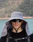 Fashion Beige Polyester Neck Support Big Brim Shawl Bucket Hat