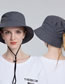 Fashion Beige Nylon Big Brim Drawstring Bucket Hat